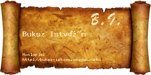 Buksz István névjegykártya